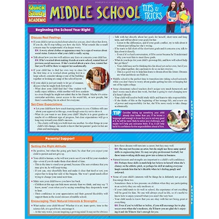 Barcharts Middle School Tips & Tricks Quickstudy Easel 9781423228660